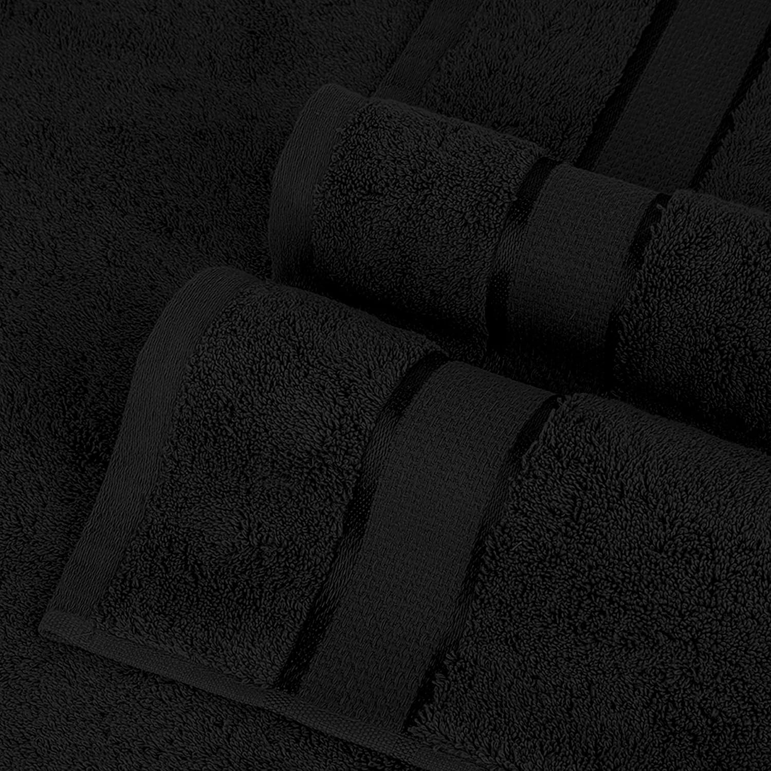 Elegant Comfort Premium Cotton 8-Piece Towel Set Black