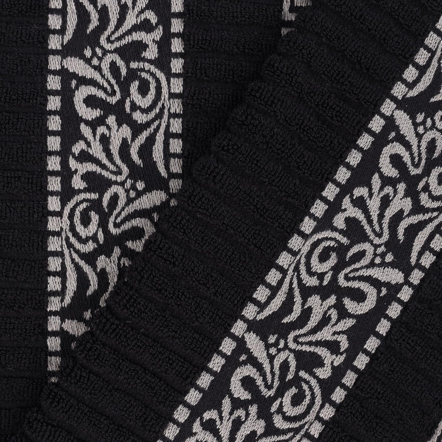 Superior 4-Piece Bath Towel Set with Greek Key Border