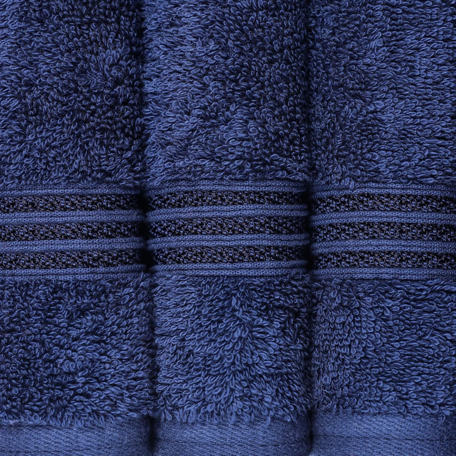 Superior Egyptian Cotton Towel Set of 8 Navy Blue