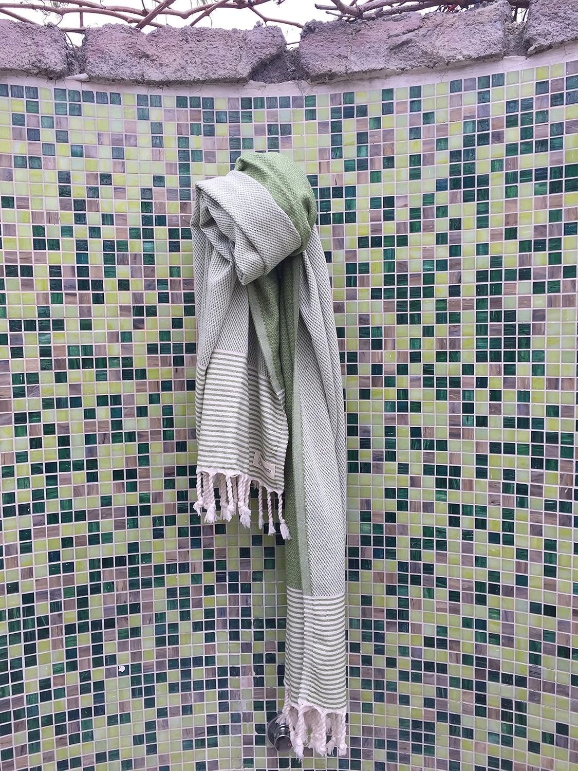 Bersuse 100 Cotton Biarritz Towel Set of 3 - Olive Green
