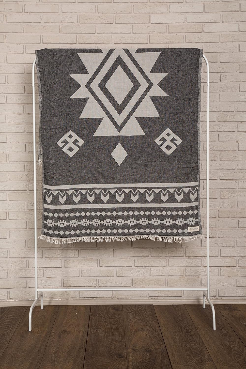 Bersuse Turkish Towel Set of 6 37x70 Inches Black