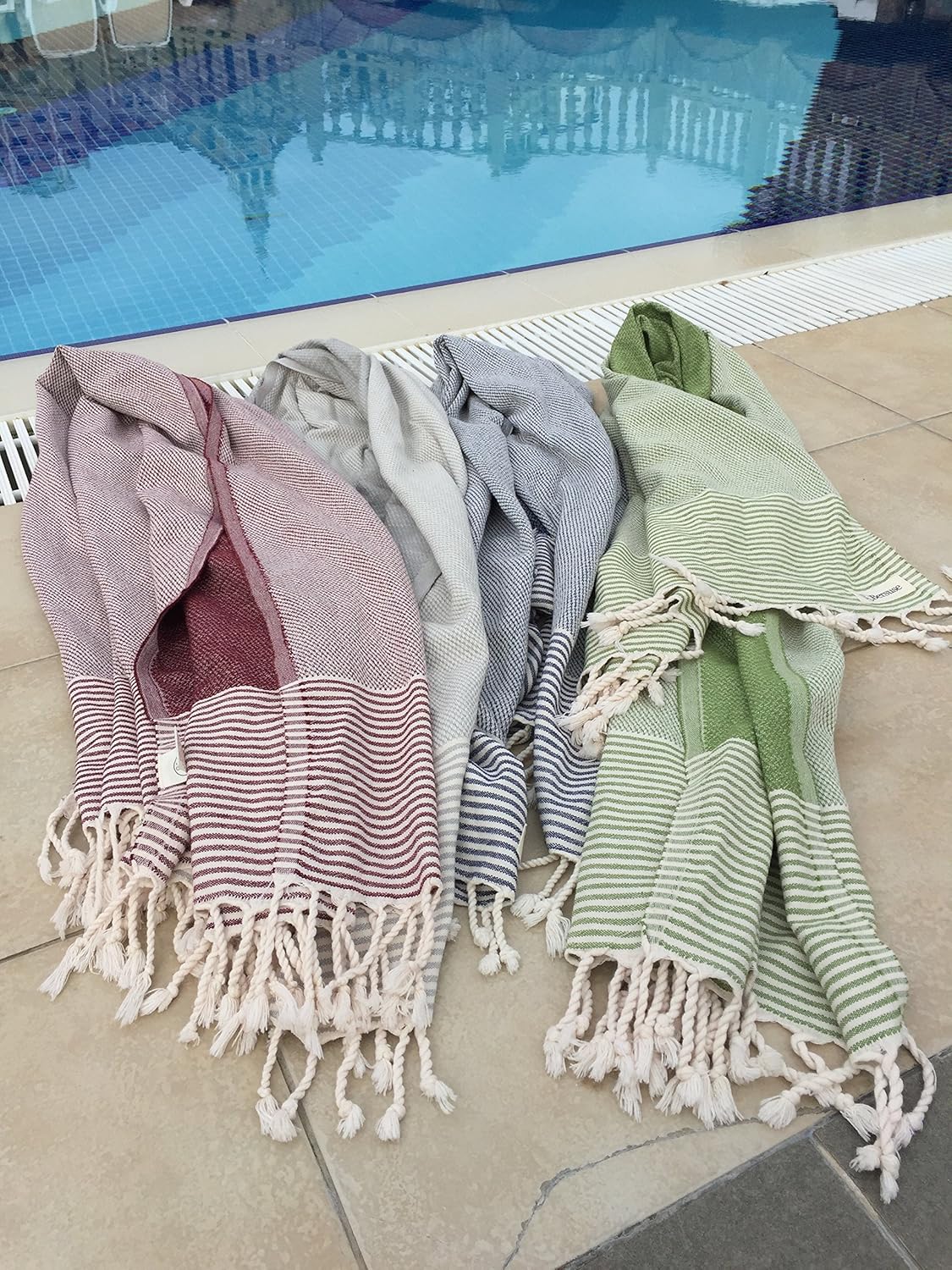 Bersuse 100 Cotton Biarritz Towel Set of 3 - Olive Green