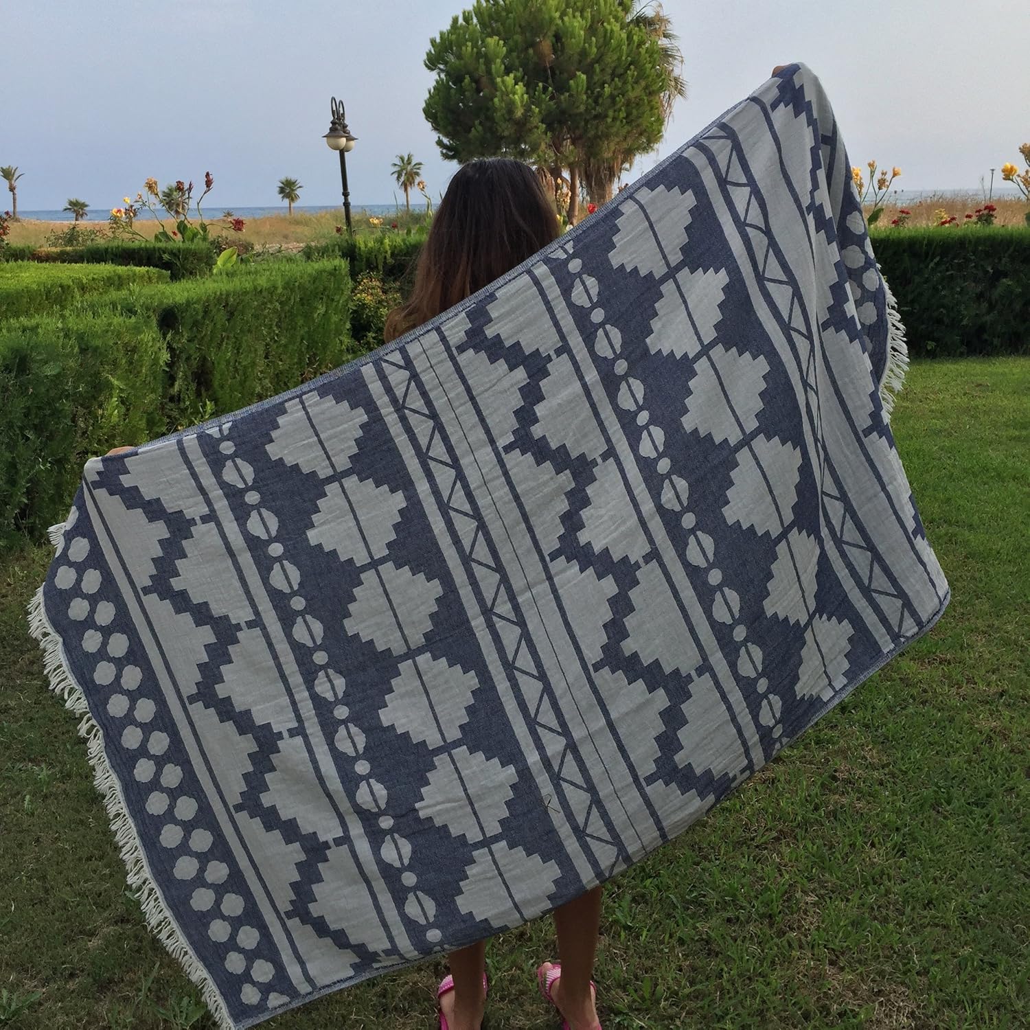 Bersuse 100 Cotton Turkish Towel Set of 3 1