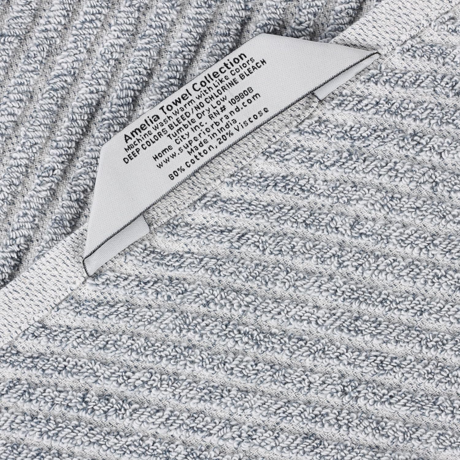 Superior Amelia Denim Blue Towel Set of 6