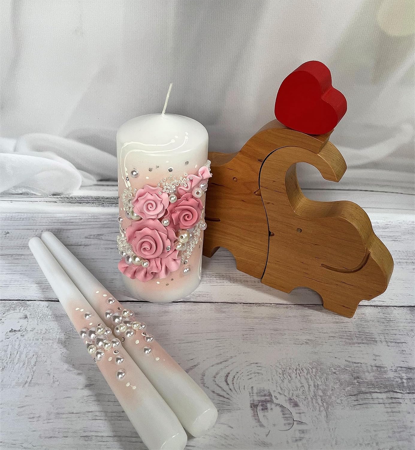 Magik Life Unity Candle Set - White Wedding Unity Candles