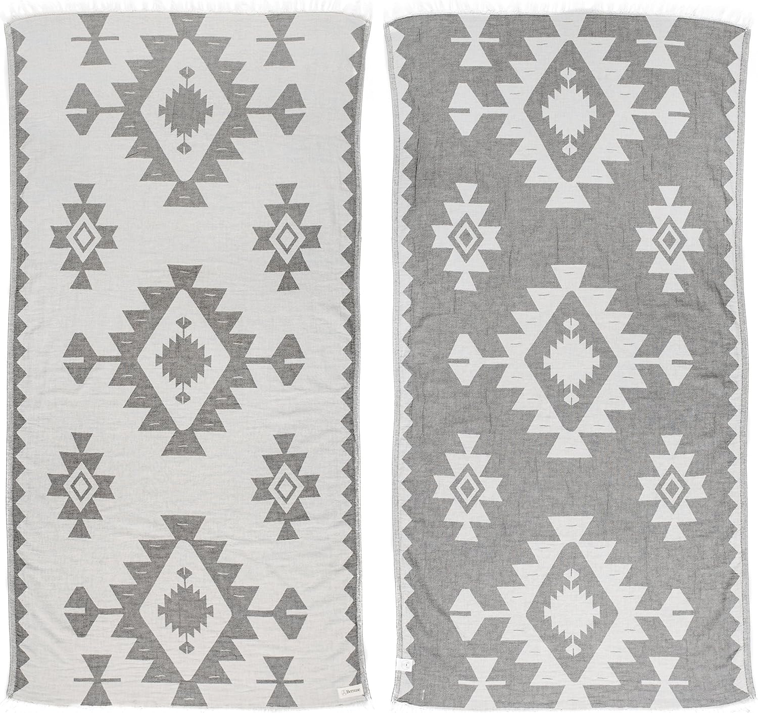 Bersuse 100 Cotton Dual Layer Turkish Towel Set of 6 1