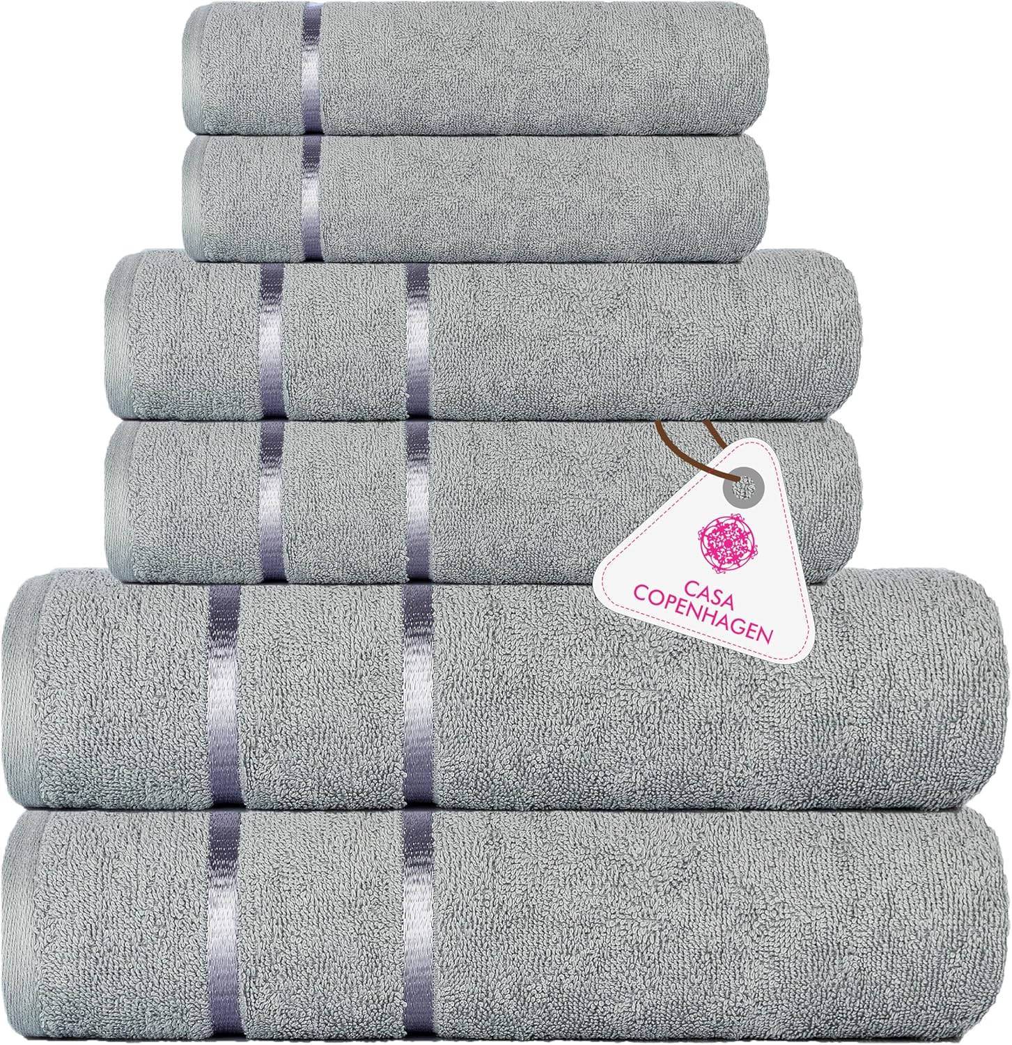 CASA COPENHAGEN Eternal 6-Piece Towel Set in Grey Violet