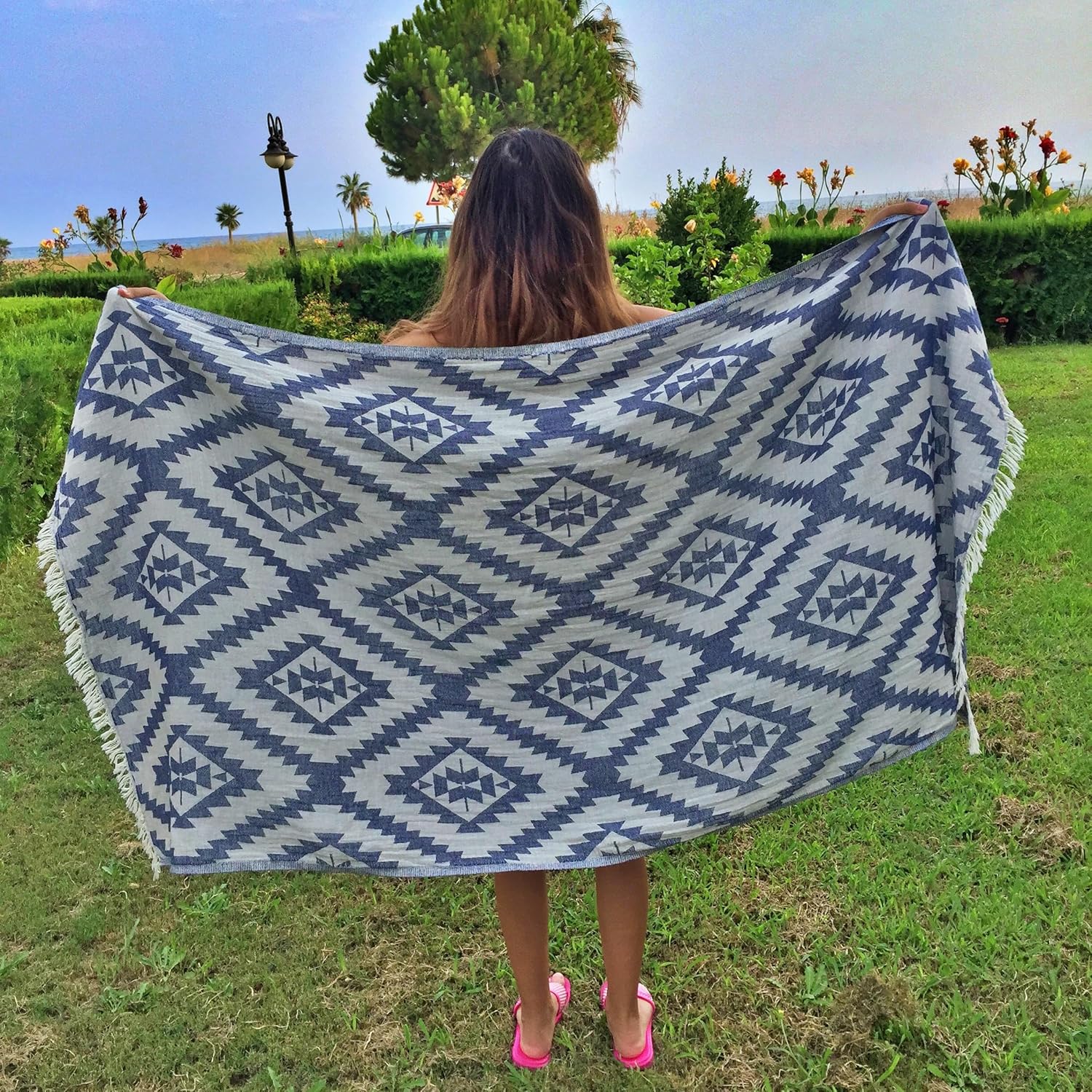 Bersuse Dark Blue Beach Towel Set of 3